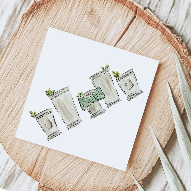 Mint Julep Illustrated Horse Race Derby Day Napkin (Mint Julep Watercolor Illustrated Horse Race Derby Day Cocktail Napkins)