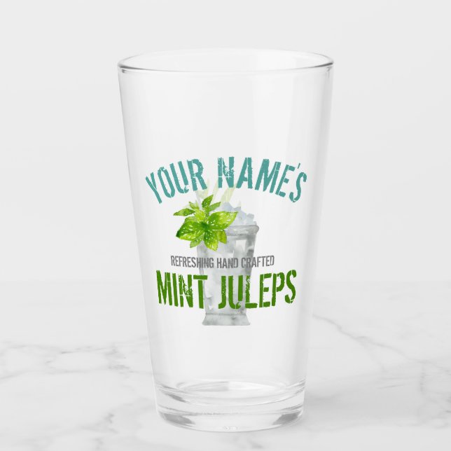 Mint Julep Personalized Glass (Front)