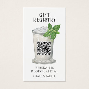Mint Julep   QR Code Gift Registry Card