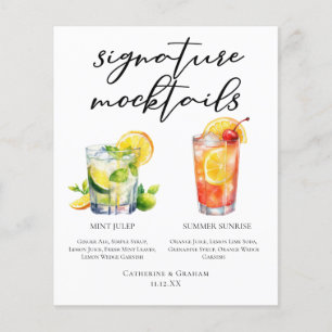 Mint Julep Summer Sunrise Wedding Mocktails Menu