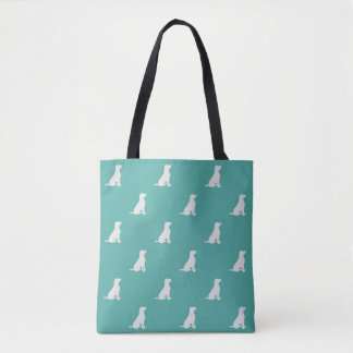 Mint Labrador Retriever Dog Pattern  Tote Bag