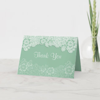 Mint Lace Wedding -Thank You Thank You Card