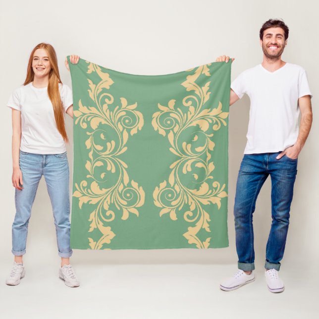 Mint Leaves Fleece Blanket (In Situ)