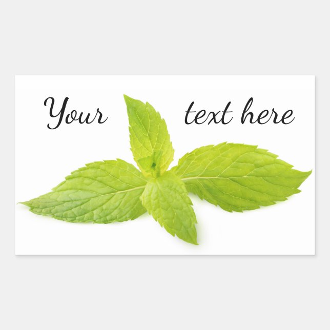 Mint leaves rectangular sticker (Front)