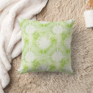Mint Lime Green Tie Dye Cushion