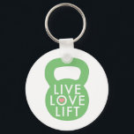 Mint "Live Love Lift" Key Ring<br><div class="desc">Mantra for every Girl -- "Live,  Love,  Lift!"</div>