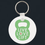 Mint "Live Love Lift" Key Ring<br><div class="desc">Mantra for every Girl -- "Live,  Love,  Lift!"</div>