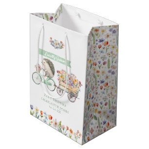 Mint Locally Grown Hedgehog Baby Shower Gift Bag