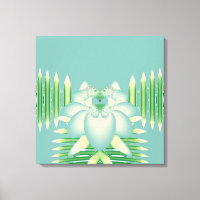 Mint Lotus Art Deco Fractal Flower Art