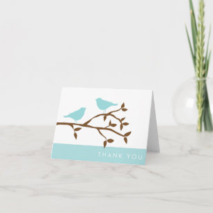 Mint Love Birds Thank You Cards