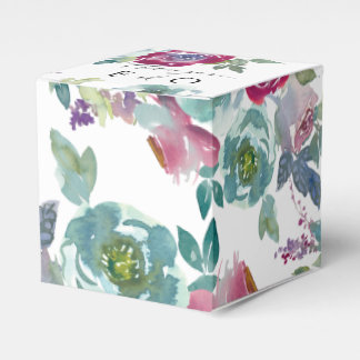 Mint & Mauve floral watercolour Favour Box