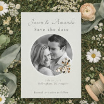 Mint Meadow Photo Save the Date Card