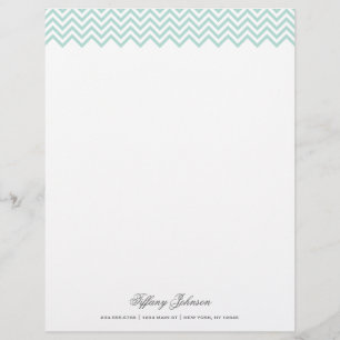 Mint Modern Chevron Border Letterhead Design