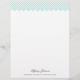 Mint Modern Chevron Border Letterhead Design