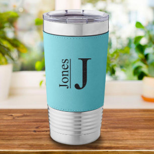 Mint Modern Monogram Stainless Steel Tumbler