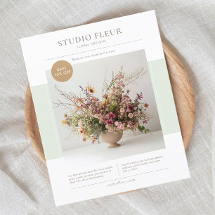 Mint Modern Photo Floral Business Marketing Flyer