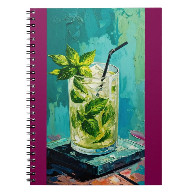 Mint Mojito Painting colorful and textured  Notebook (Front)