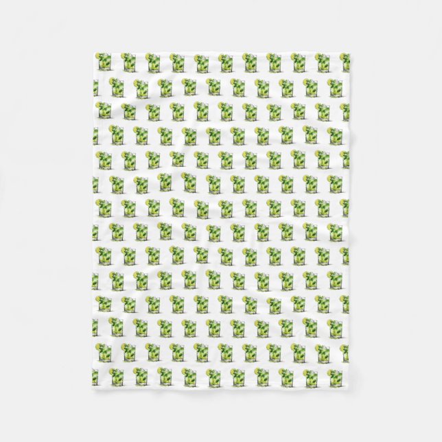 Mint Mojito With Lime Fleece Blanket (Front)