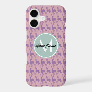 Mint Monogram Lilac and Pink Deer Personalised N1