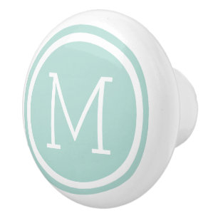 Mint Monogram Personalised Drawer Knob