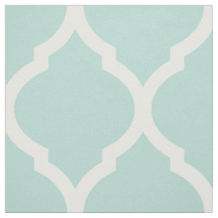 Mint Moroccan Quatrefoil Large Scale Fabric