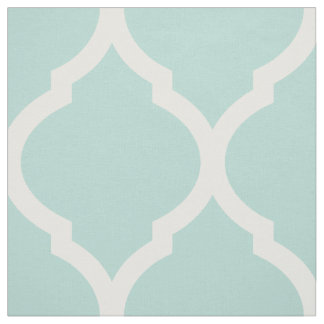 Mint Moroccan Quatrefoil Large Scale Fabric