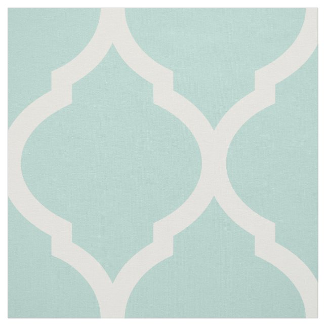 Mint Moroccan Quatrefoil Large Scale Fabric (Swatch)