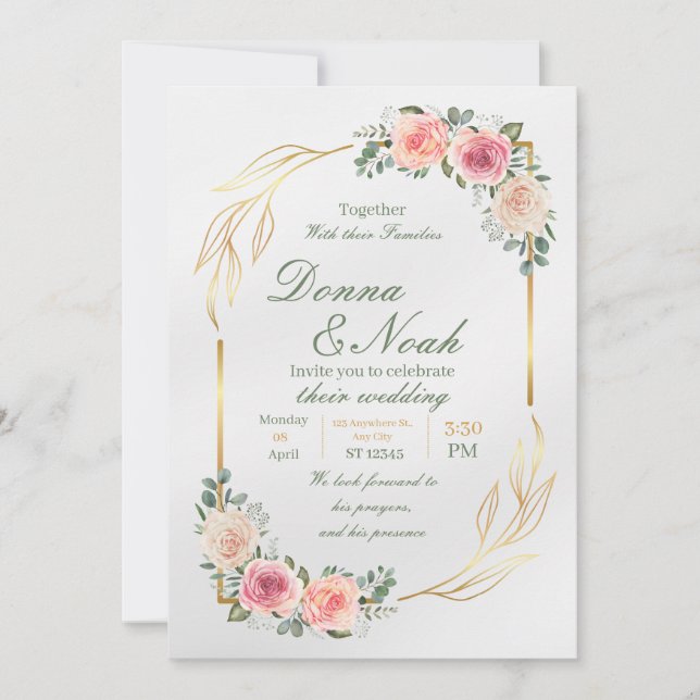 Mint Mould Modern Wedding Invitation Poster (Front)