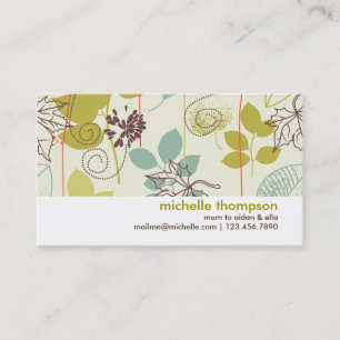 Mint n Olive Nature Patterned Mummy Calling Card
