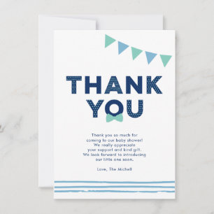 Mint & Navy   Modern Baby Shower Thank you card