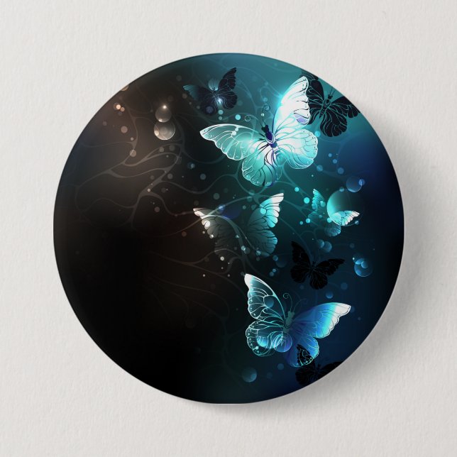 Mint Night Butterflies 7.5 Cm Round Badge (Front)