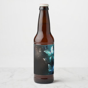 Mint Night Butterflies Beer Bottle Label
