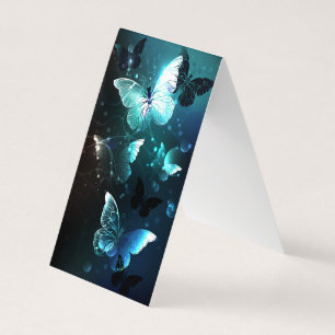 Mint Night Butterflies Business Card