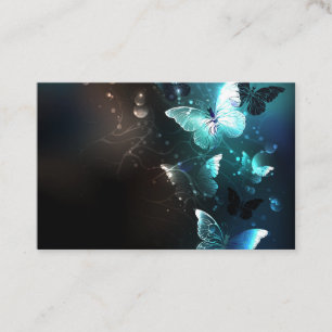 Mint Night Butterflies Business Card