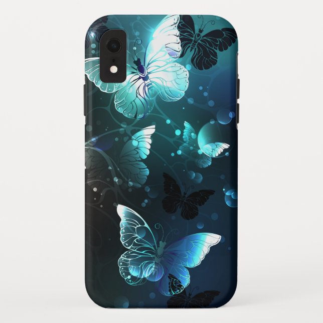 Mint Night Butterflies Case-Mate iPhone Case (Back)