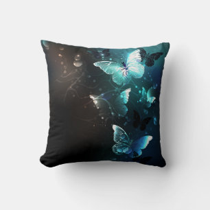 Mint Night Butterflies Cushion
