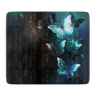 Mint Night Butterflies Cutting Board