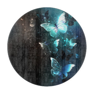 Mint Night Butterflies Cutting Board