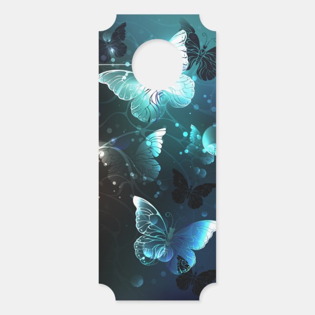 Mint Night Butterflies Door Hanger (Front)