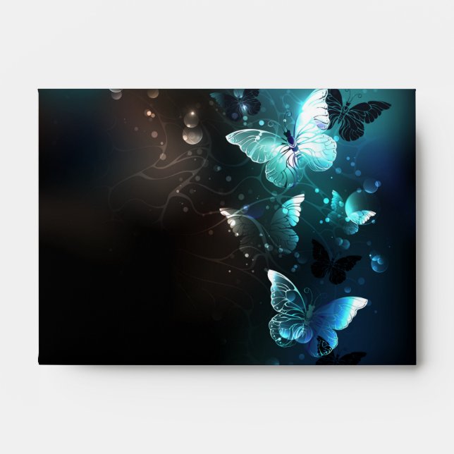Mint Night Butterflies Envelope (Front)