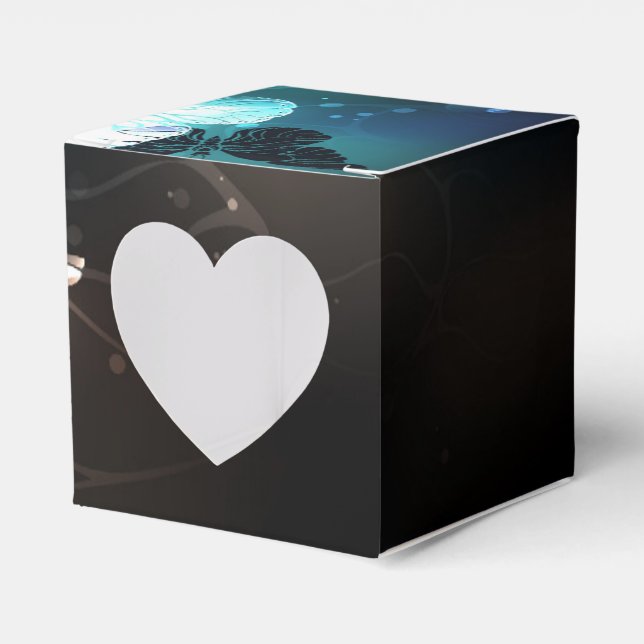 Mint Night Butterflies Favour Box (Front Side)