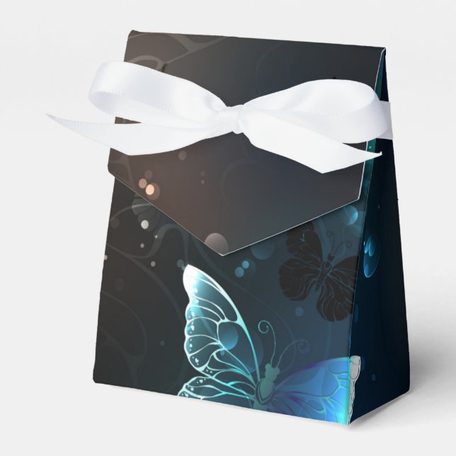 Mint Night Butterflies Favour Box (Front Side)