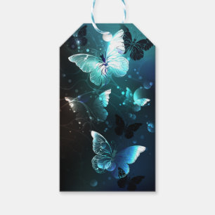 Mint Night Butterflies Gift Tags