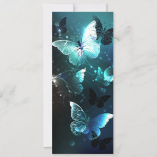 Mint Night Butterflies Invitation