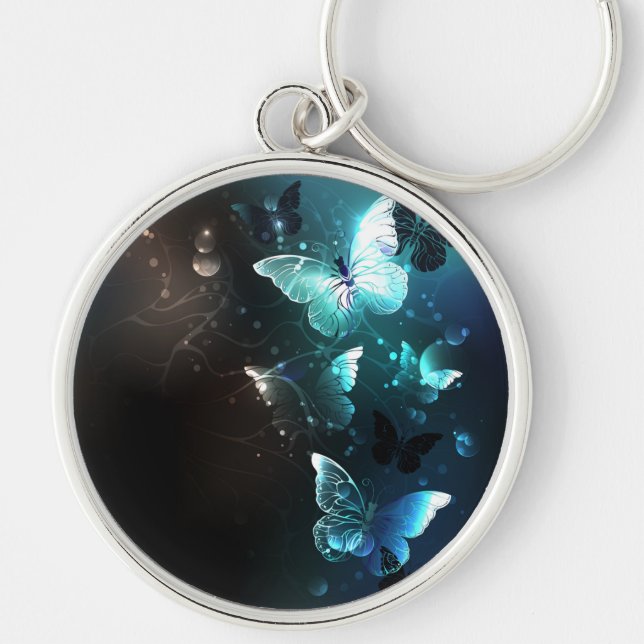 Mint Night Butterflies Key Ring (Front)