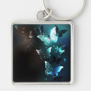 Mint Night Butterflies Key Ring