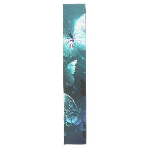 Mint Night Butterflies Long Table Runner