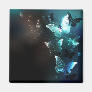 Mint Night Butterflies Magnet