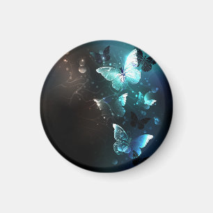 Mint Night Butterflies Magnet