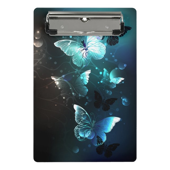 Mint Night Butterflies Mini Clipboard (Front)